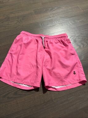 Retromarine Pink Men's Swim Trunks with Anchor Logo